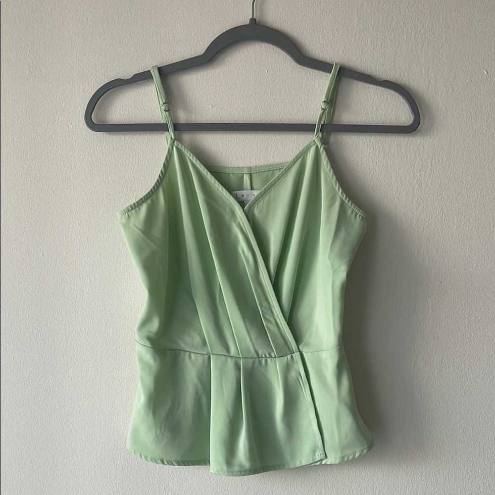 Leith Green Cami Peplum Top